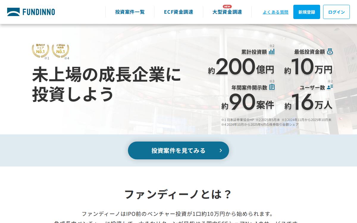 株式会社FUNDINNO website preview