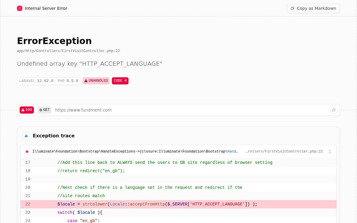 Fundment website preview