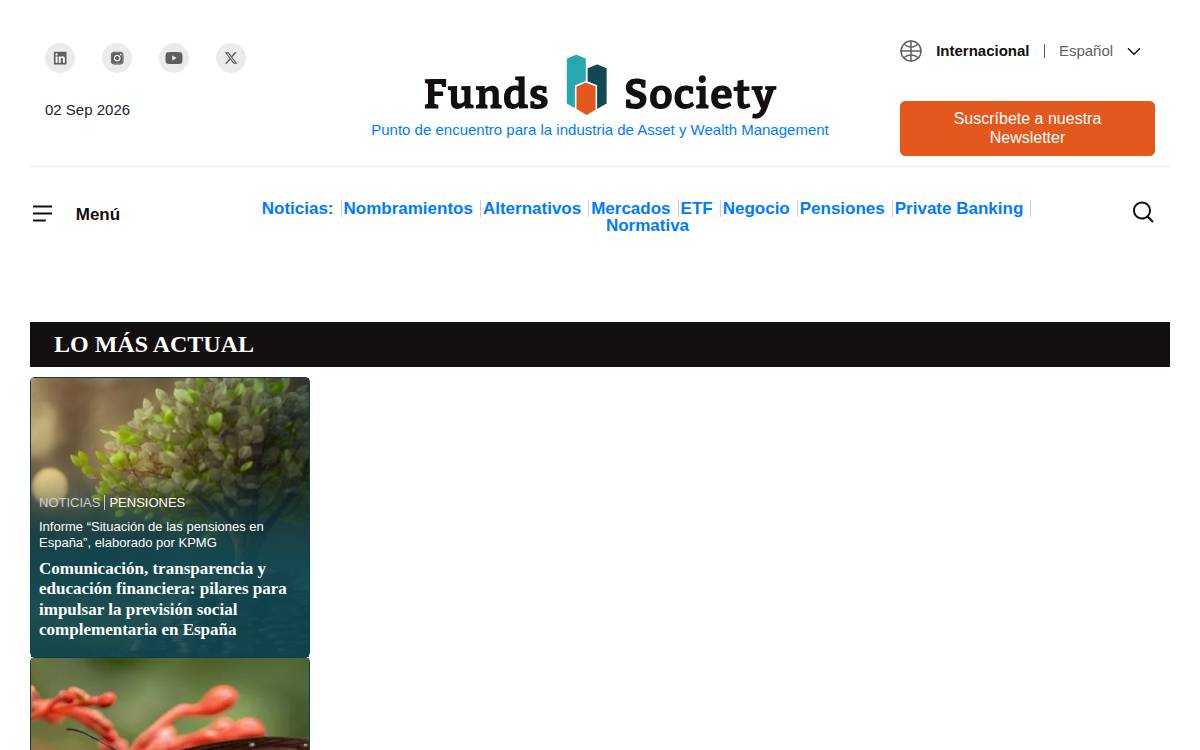 Funds Society website preview