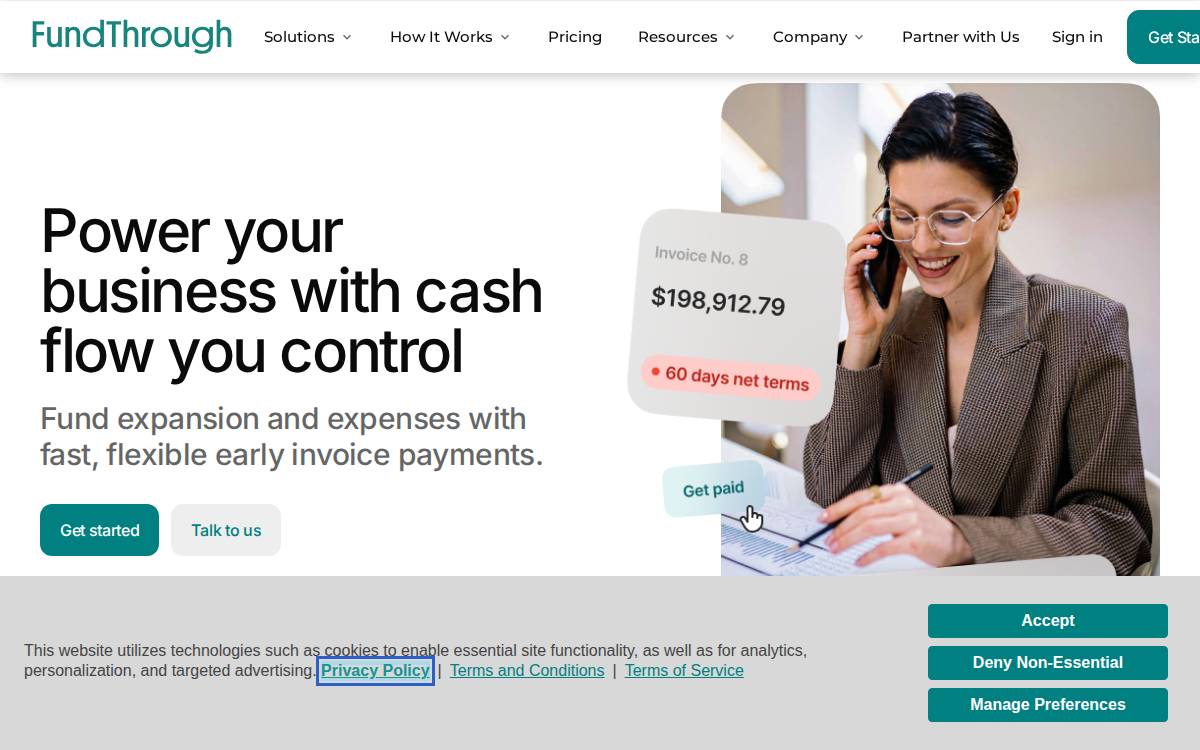 FundThrough website preview