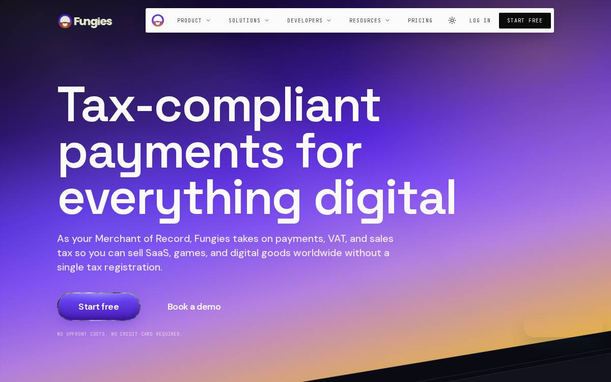 Fungies website preview
