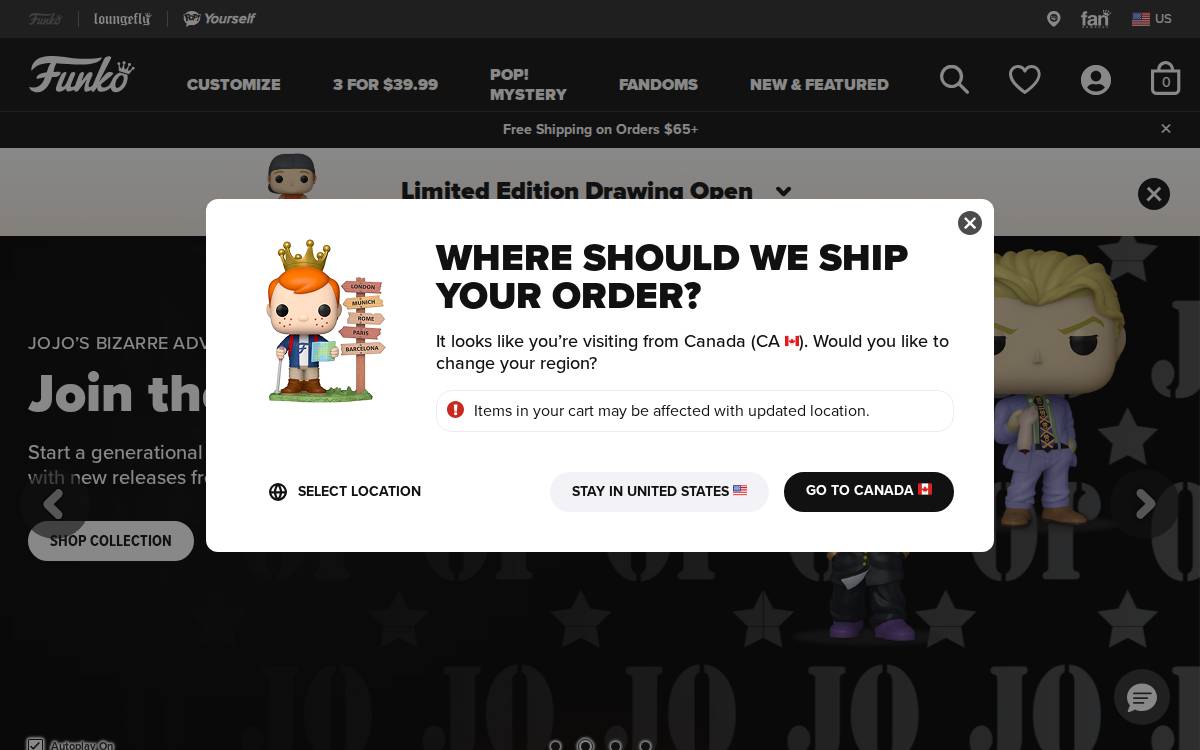 Funko website preview