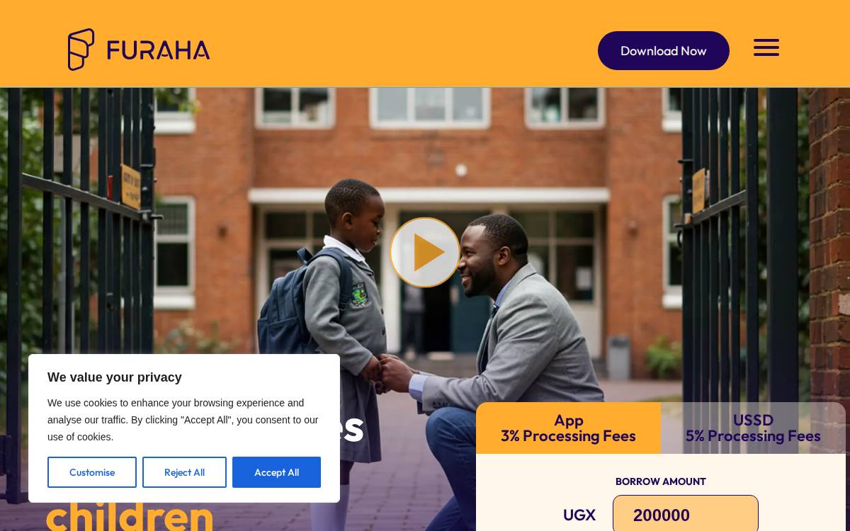 Furahafinancial website preview