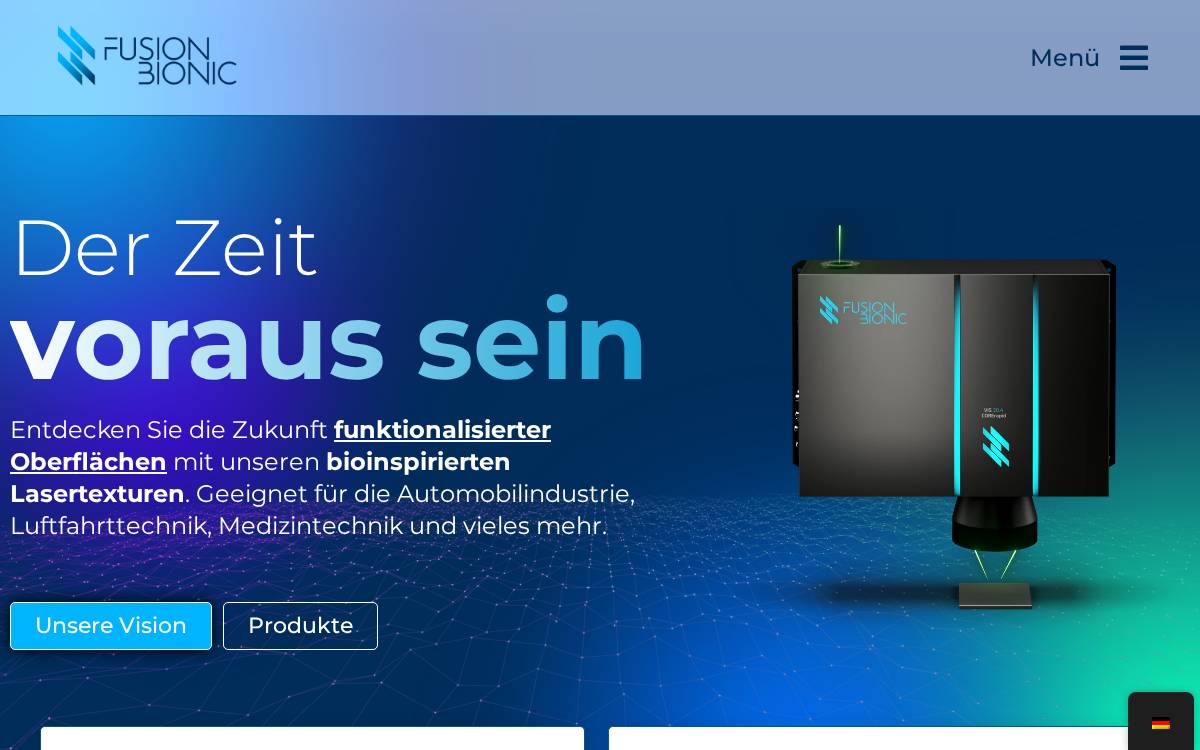 Fusion Bionic GmbH website preview