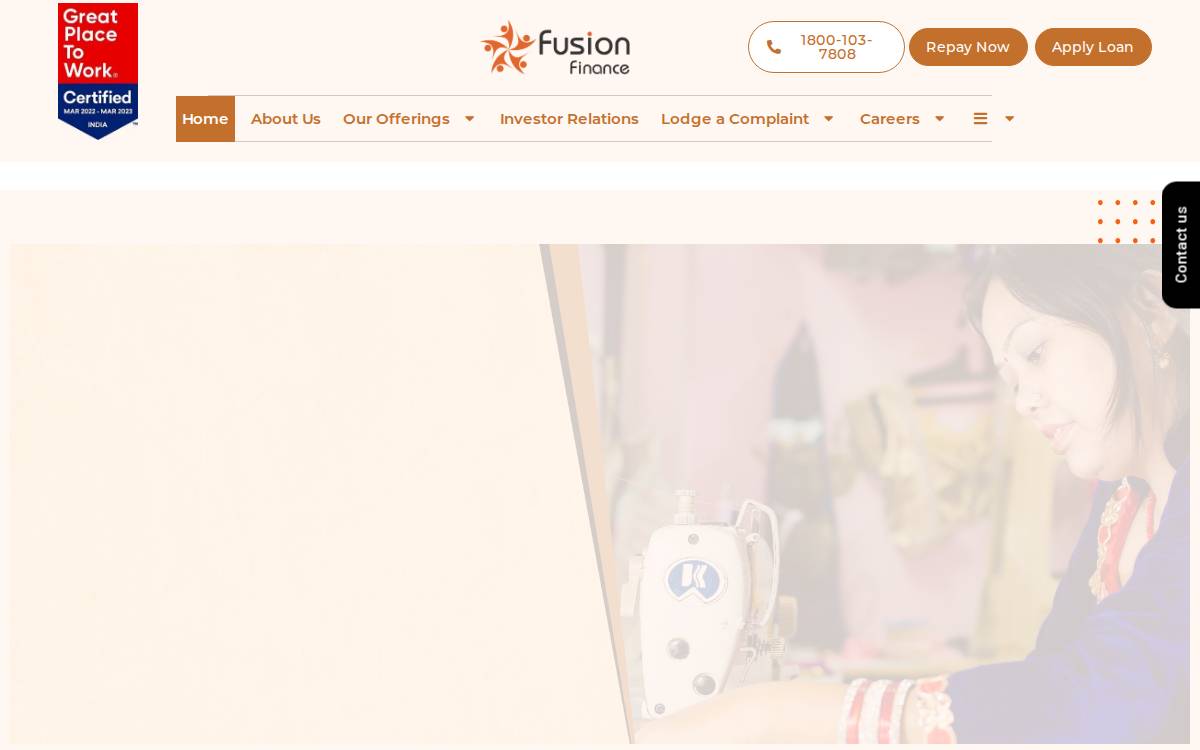 Fusion Finance website preview