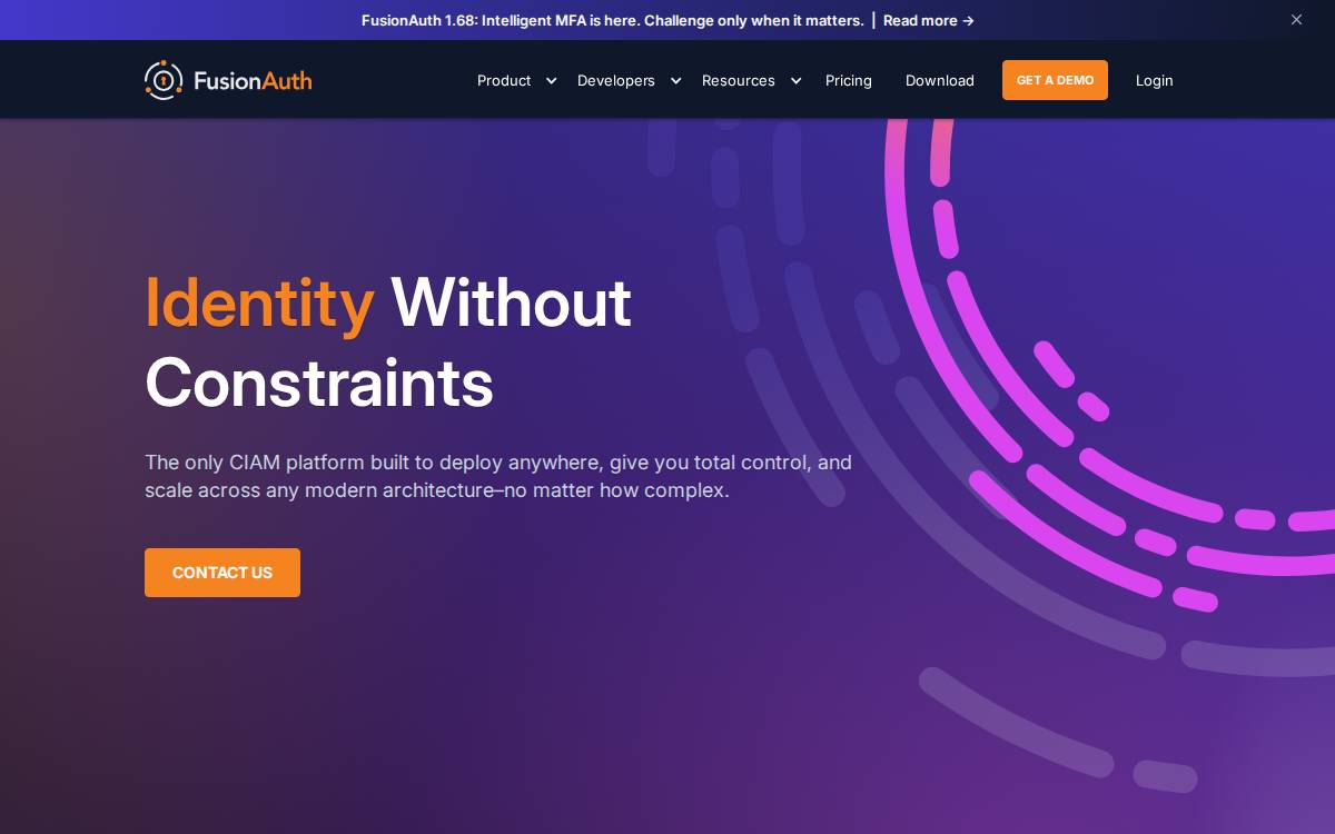 Fusionauth website preview