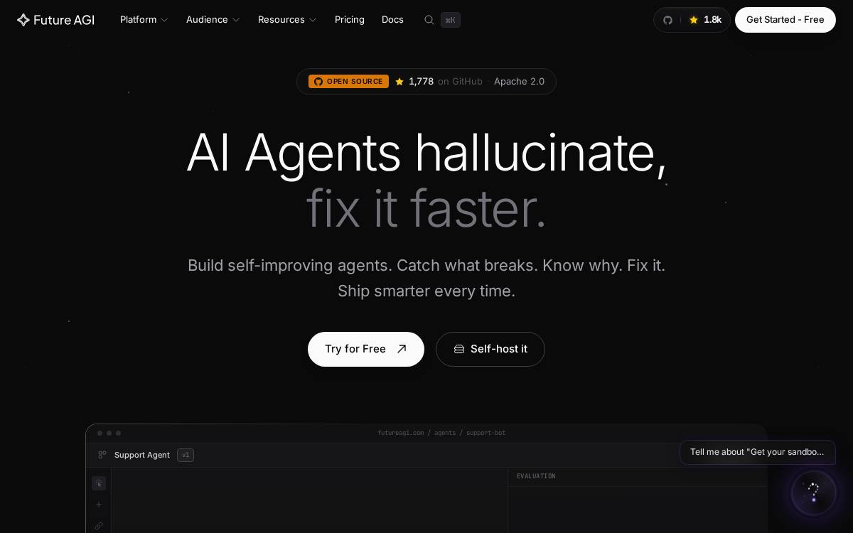 Future AGI website preview