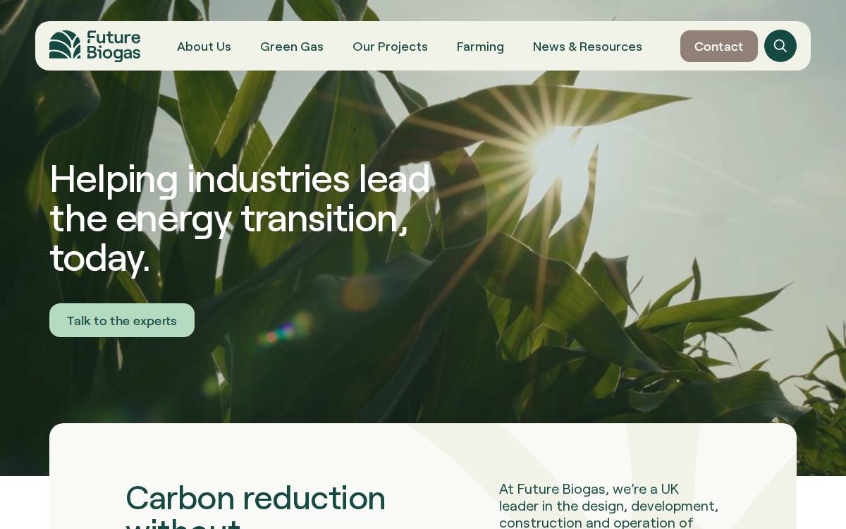 Future Biogas website preview