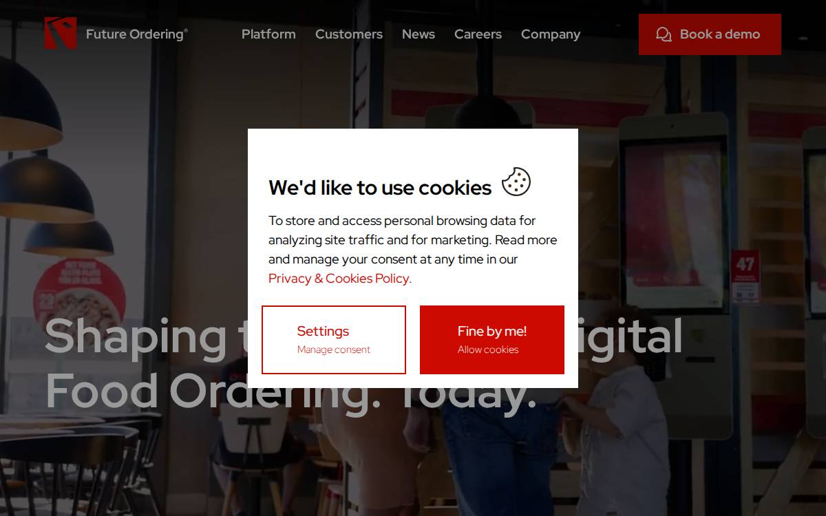 Future Ordering website preview