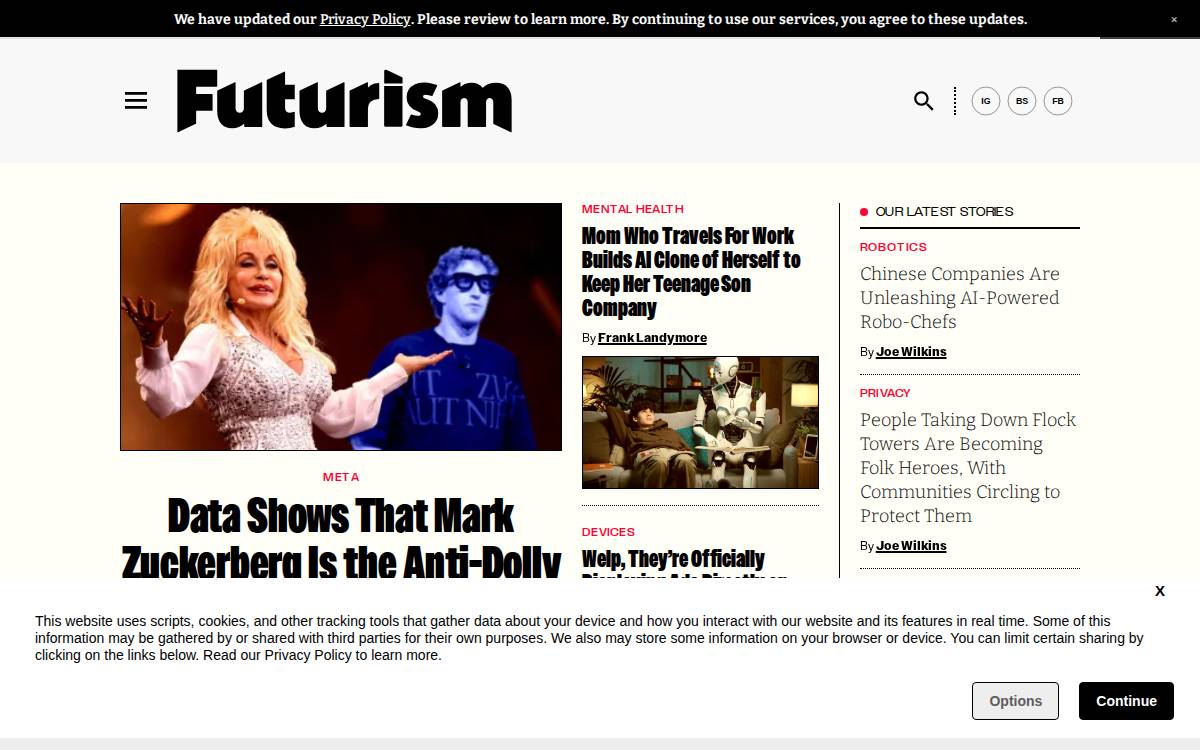 Futurism website preview
