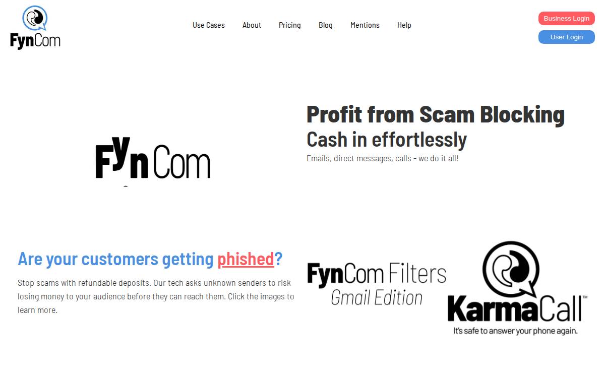 Fyncom website preview