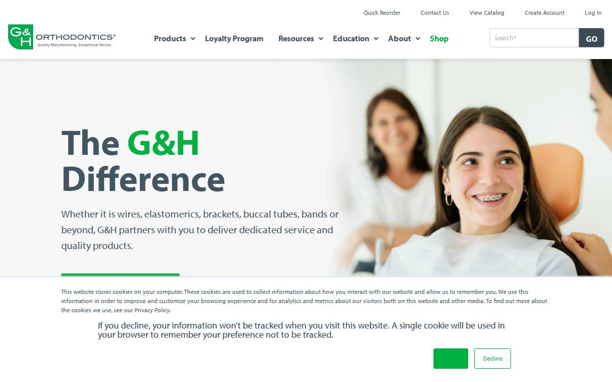 G&H Orthodontics website preview
