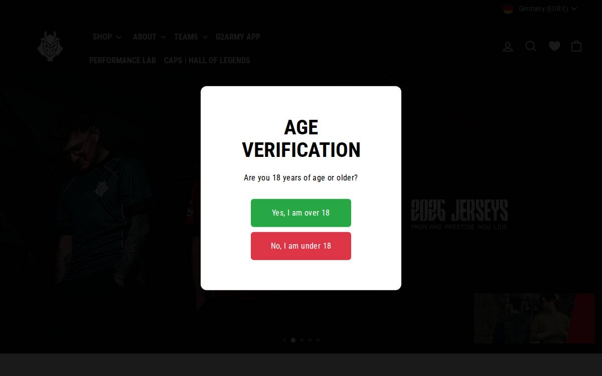 G2 Esports website preview