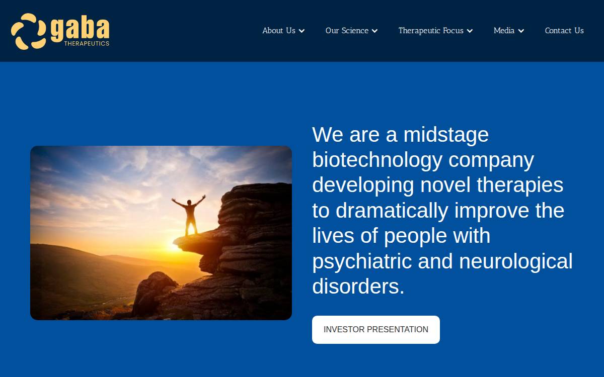 GABA Therapeutics website preview
