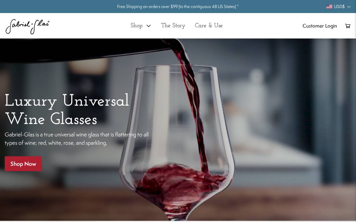 Gabriel Glas North America website preview