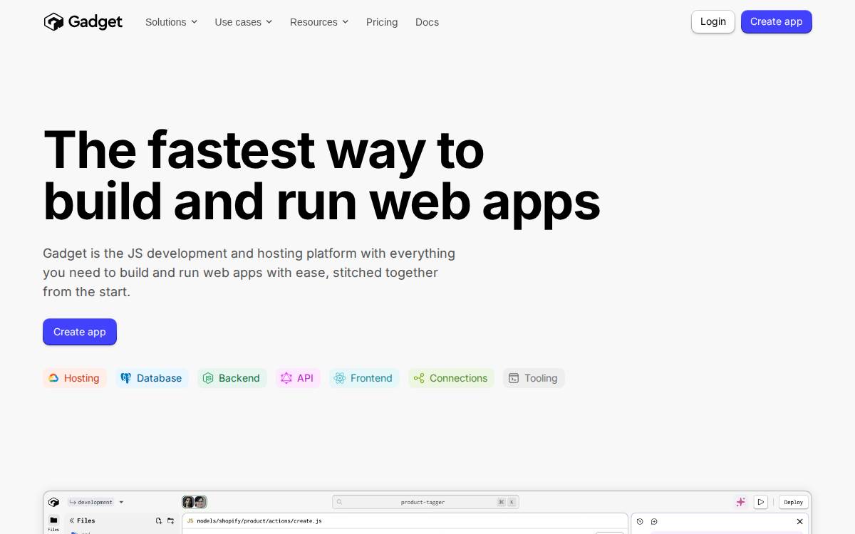 Gadget website preview