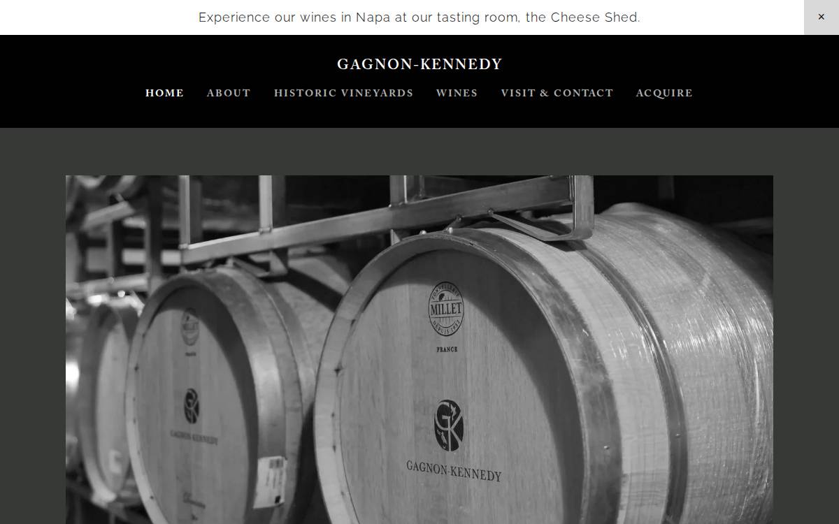 Gagnon-Kennedy Vineyards website preview