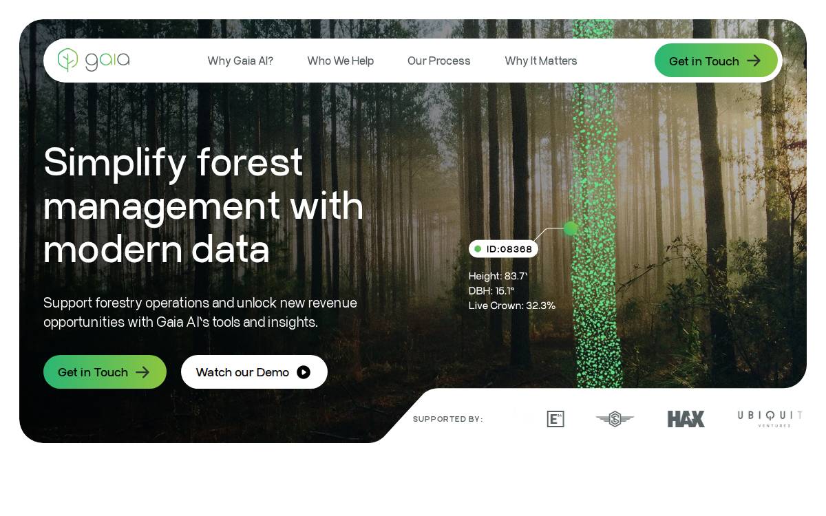 Gaia Ai website preview