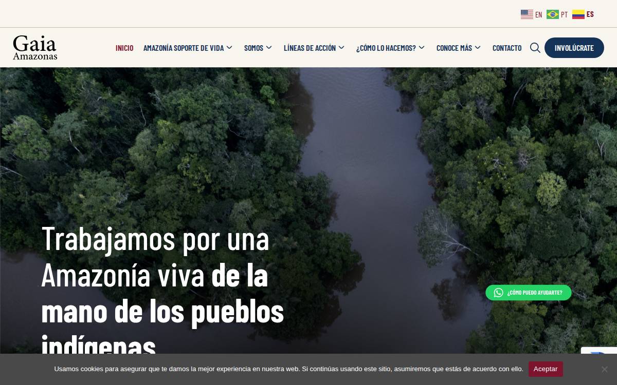 Gaia Amazonas website preview