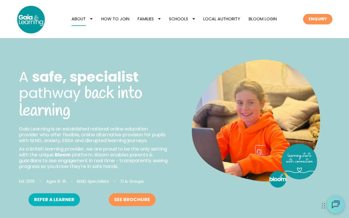 Gaia Learning website preview