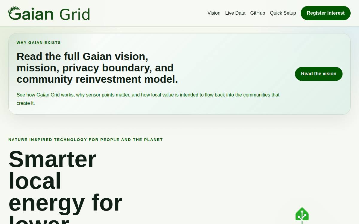 Gaiangrid website preview