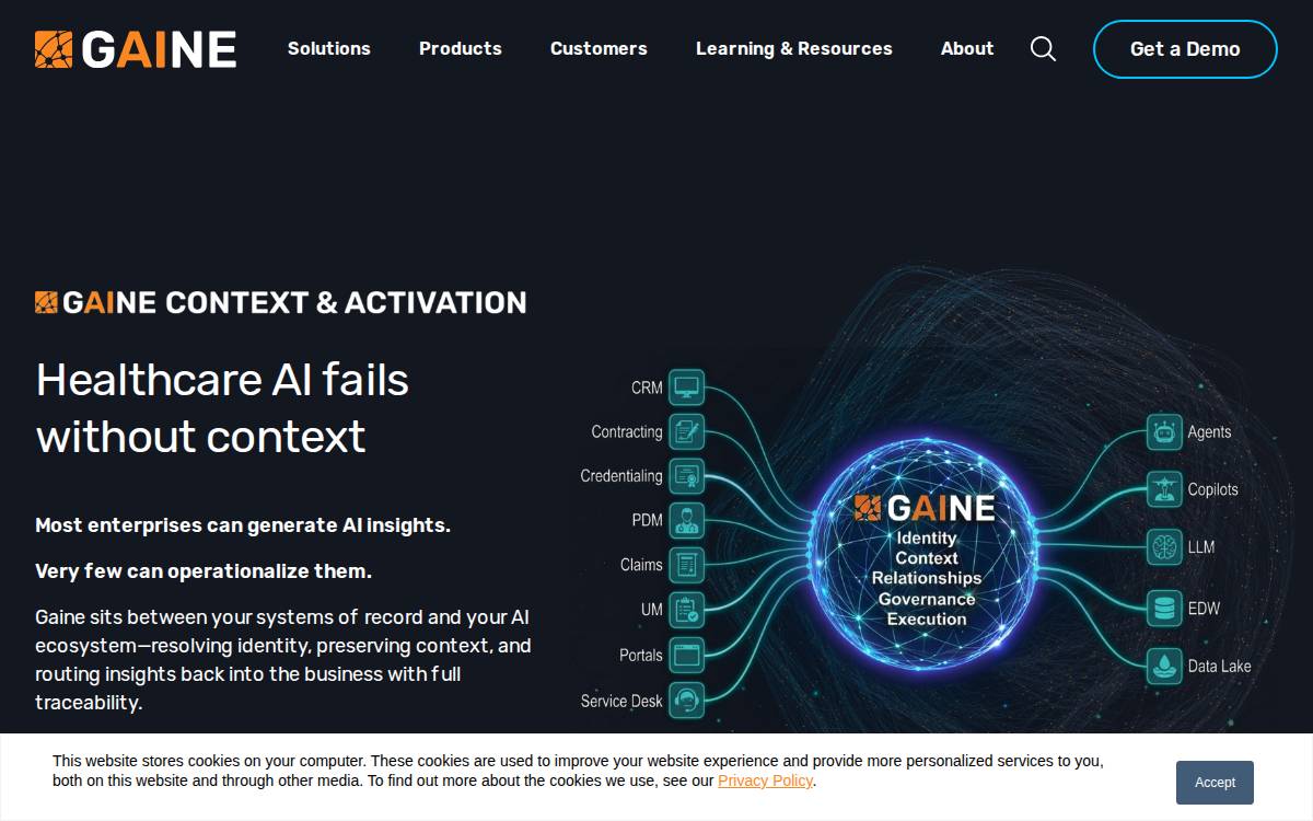Gaine website preview