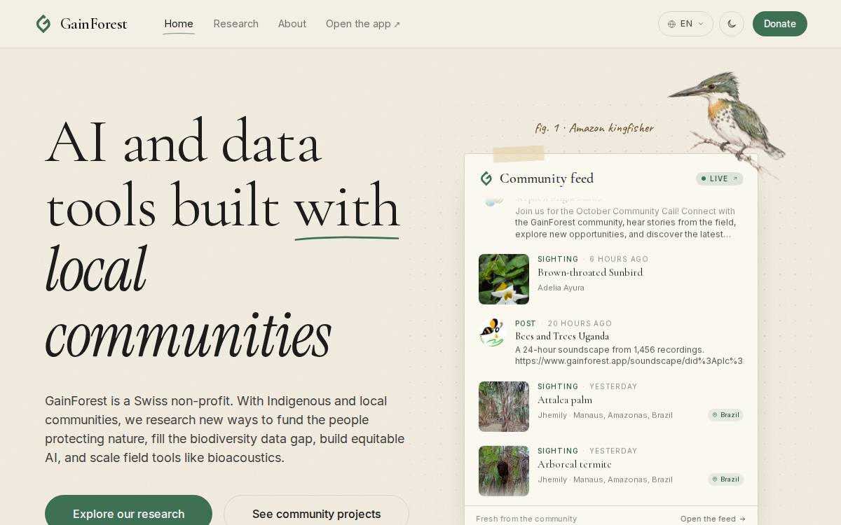 GainForest website preview