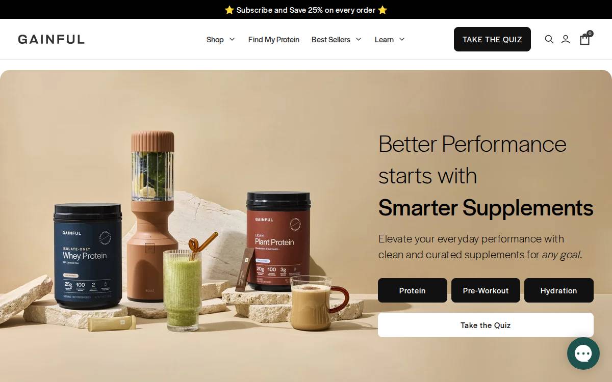 Gainful website preview