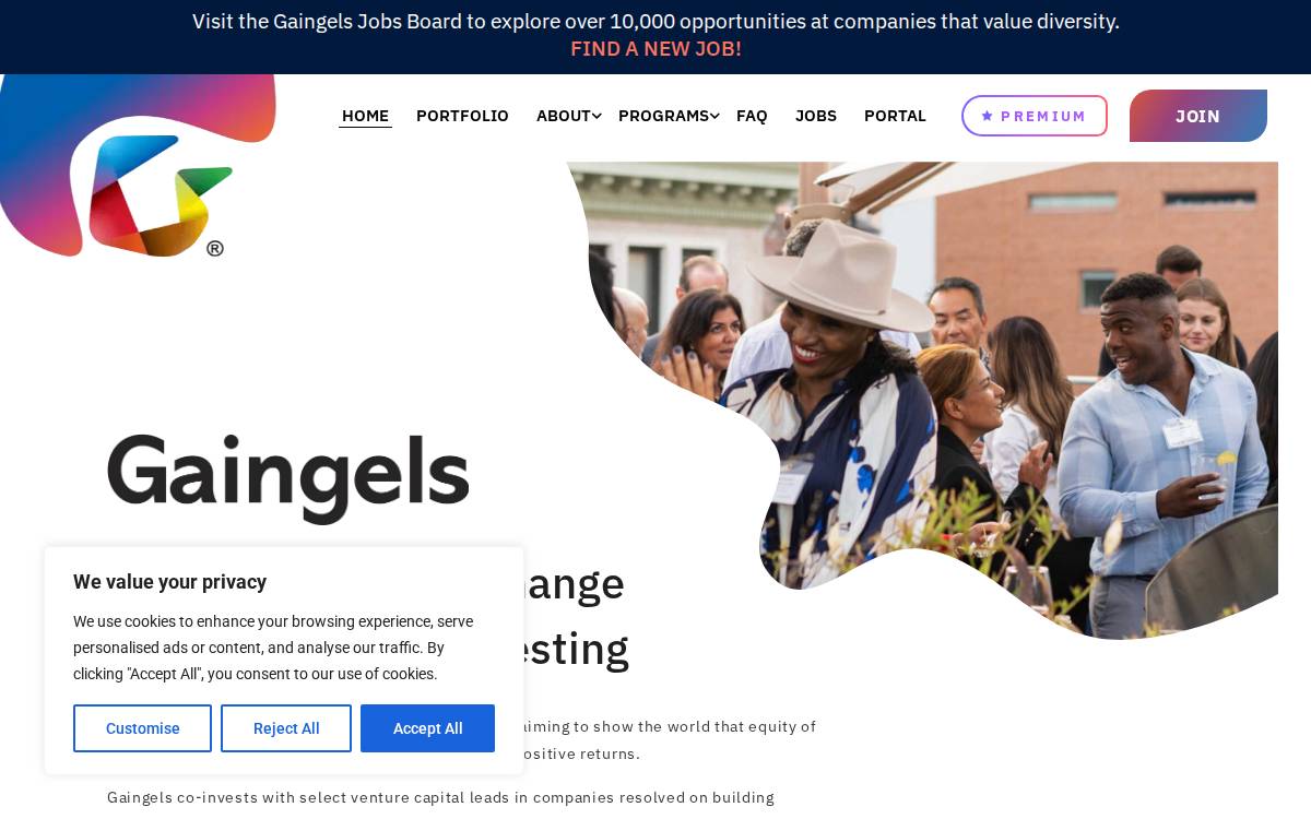 Gaingels website preview