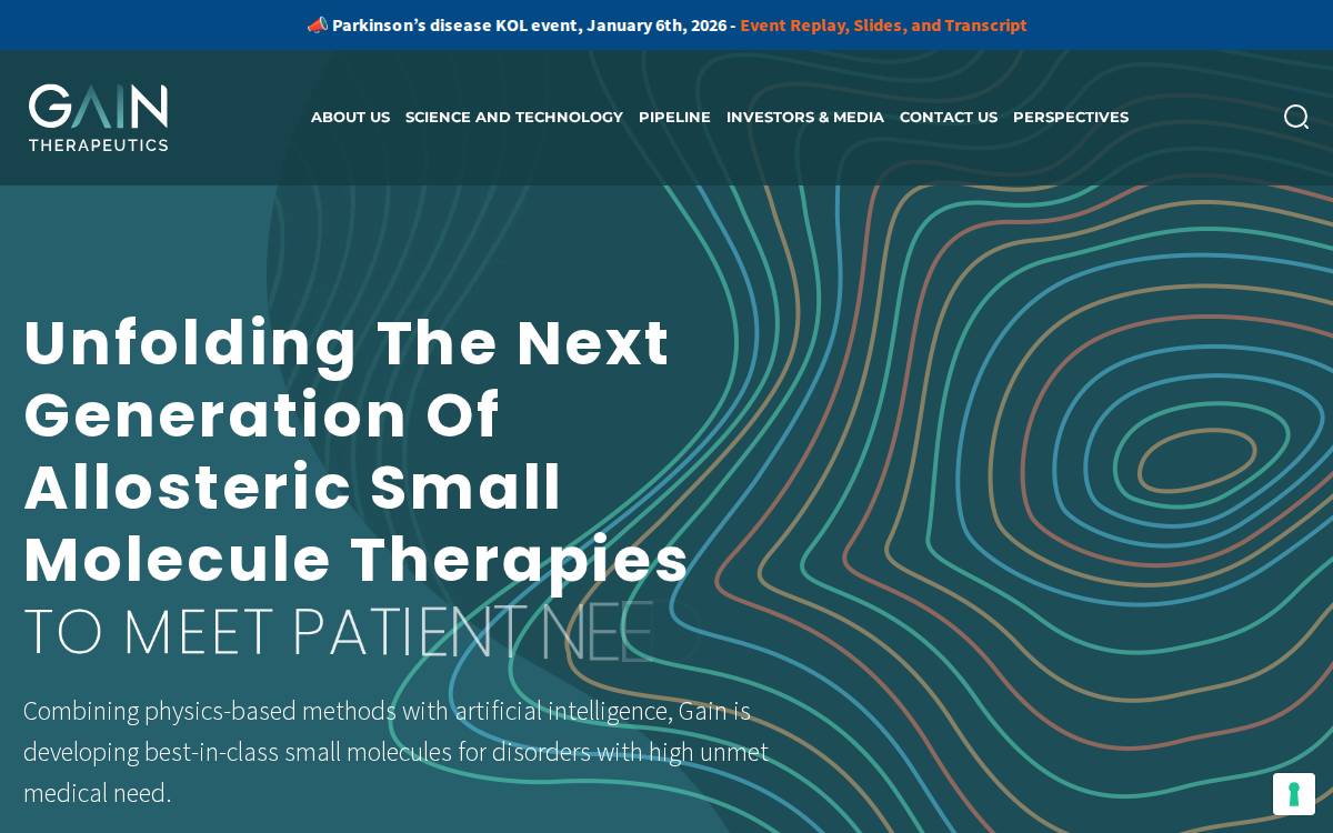 Gain Therapeutics website preview
