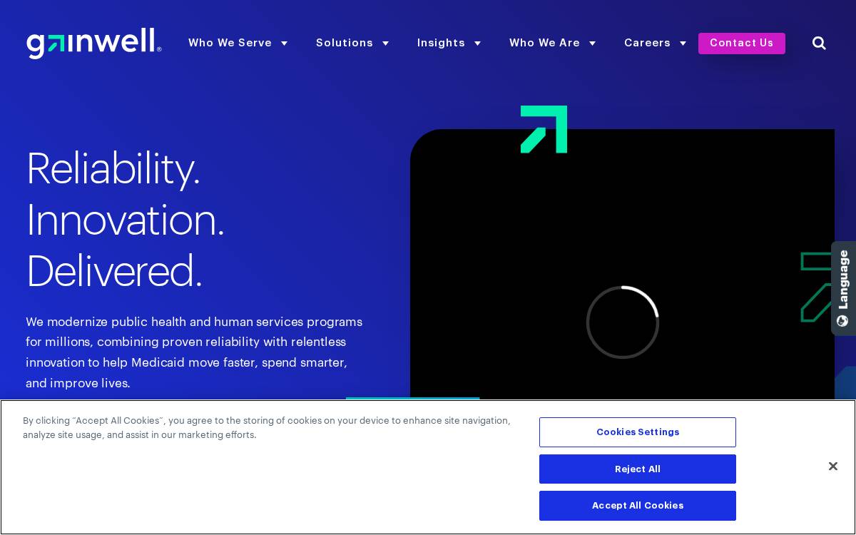 Gainwelltechnologies website preview