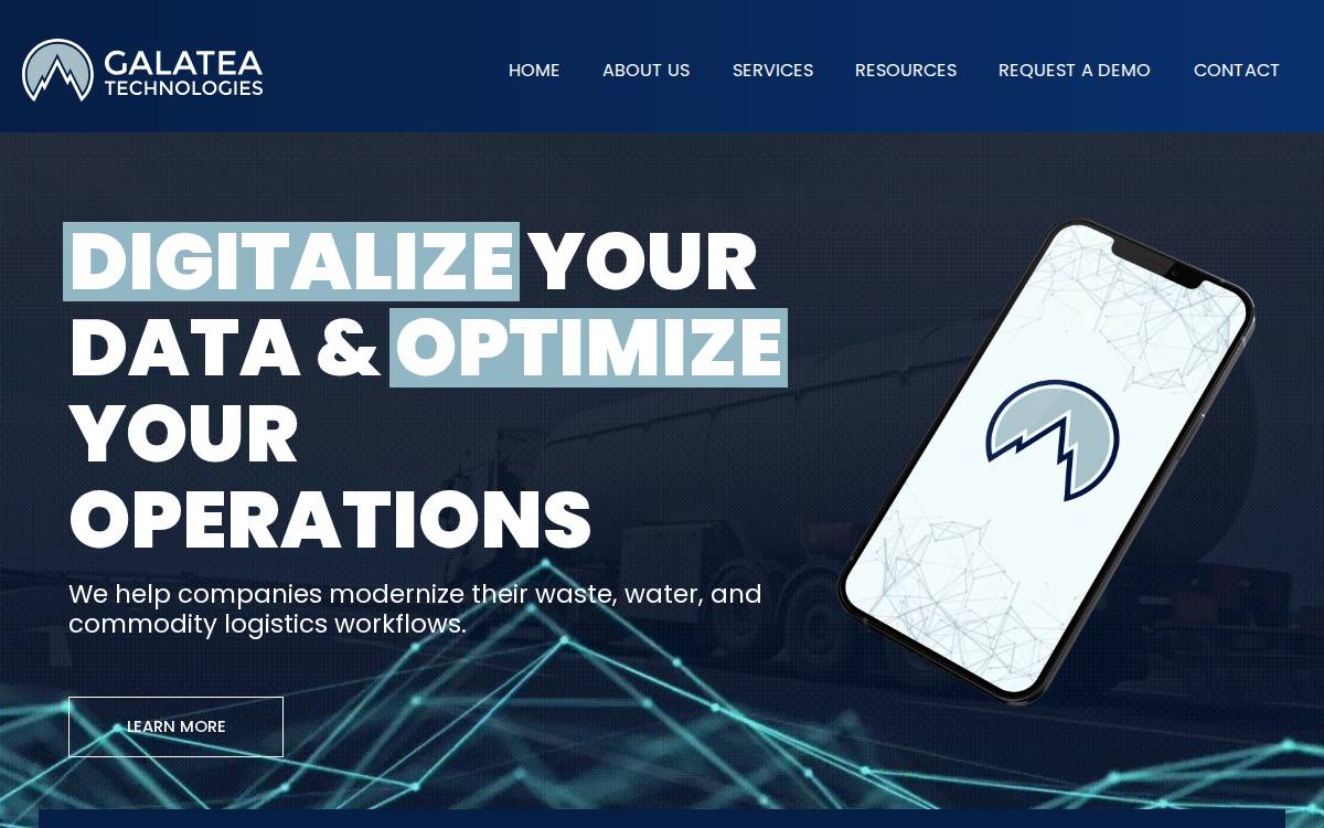 Galatea Technologies website preview