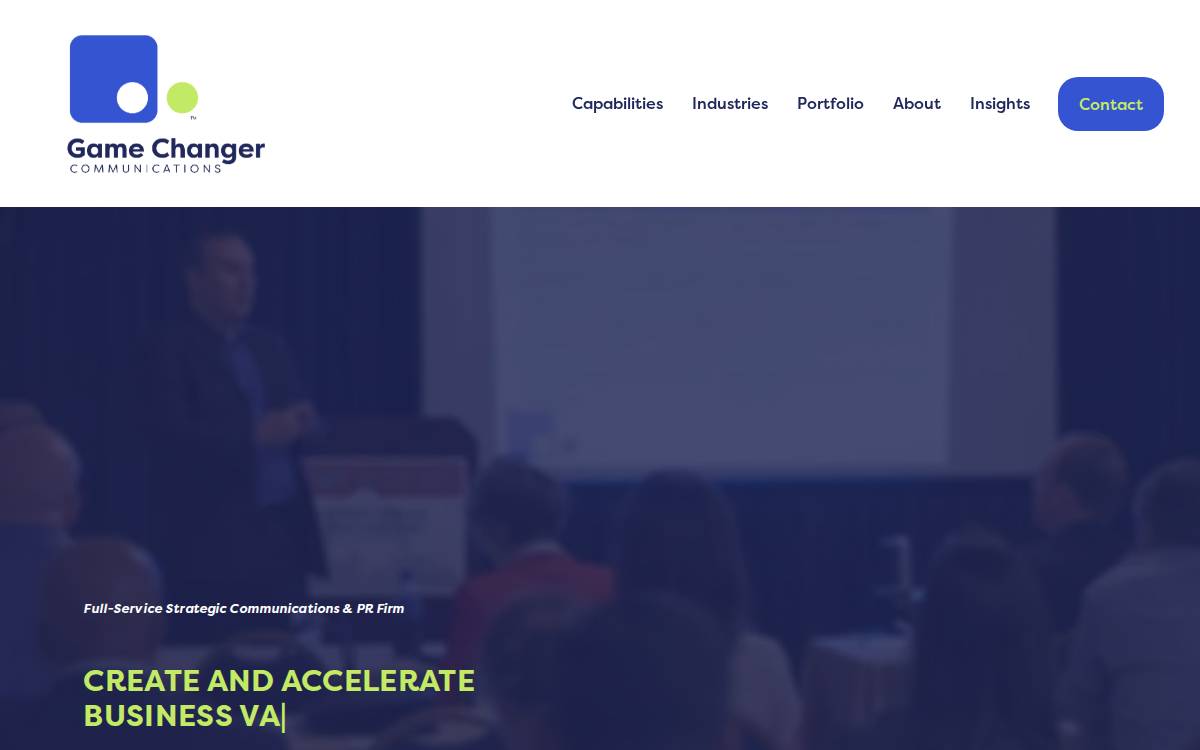 Gamechangercommunications website preview