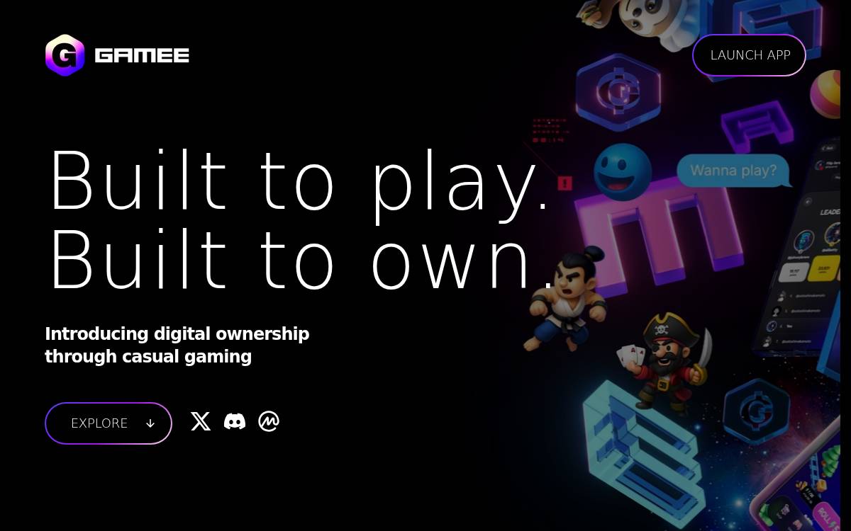 GAMEE website preview