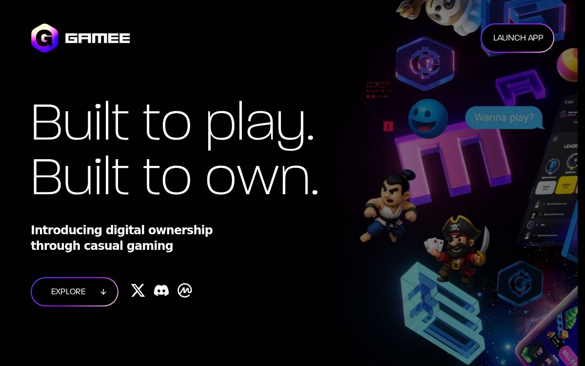 Gamee website preview
