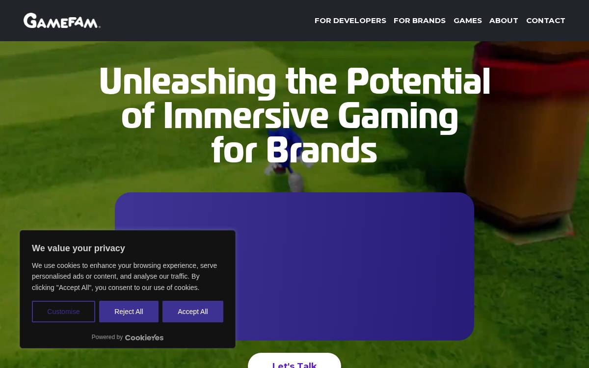 GameFam website preview