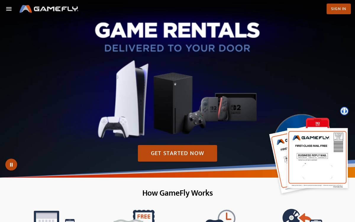 GameFly website preview