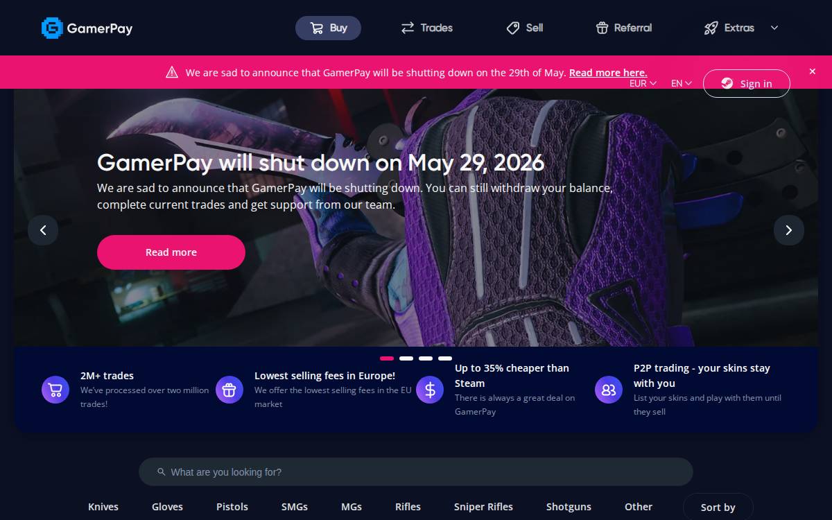 GamerPay website preview