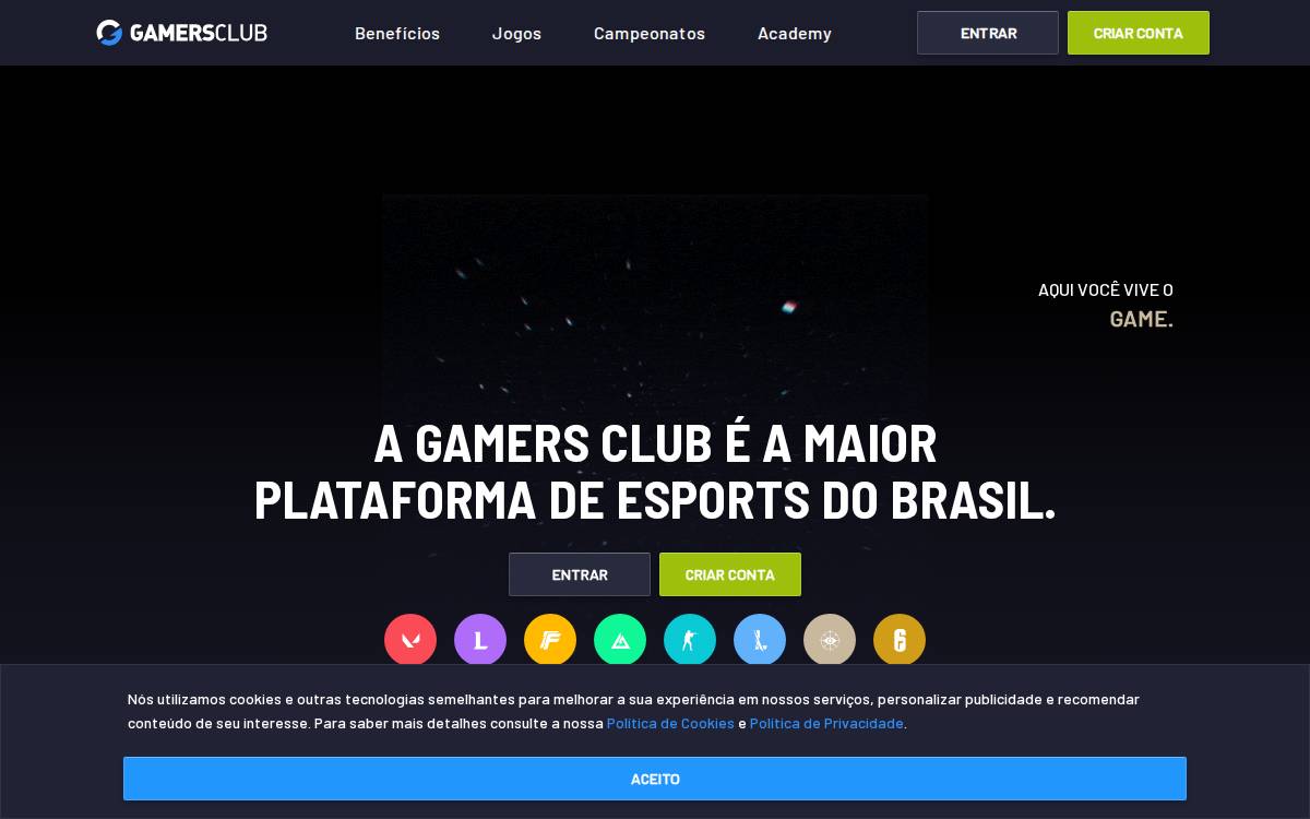 Gamers Club website preview