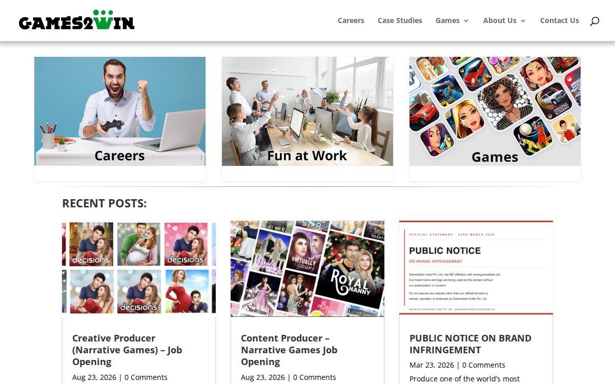 Games2Winmedia website preview