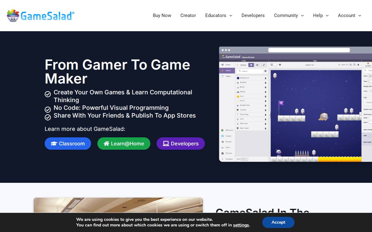 GameSalad website preview