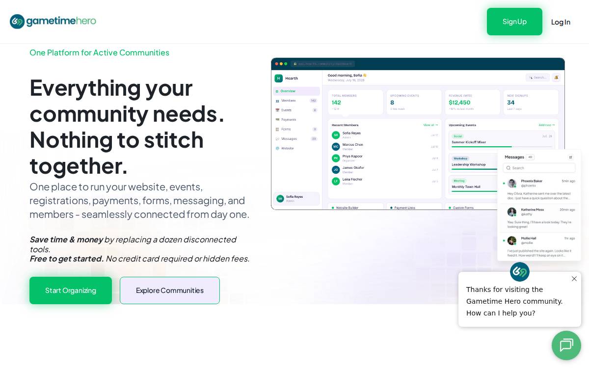 Gametimehero website preview