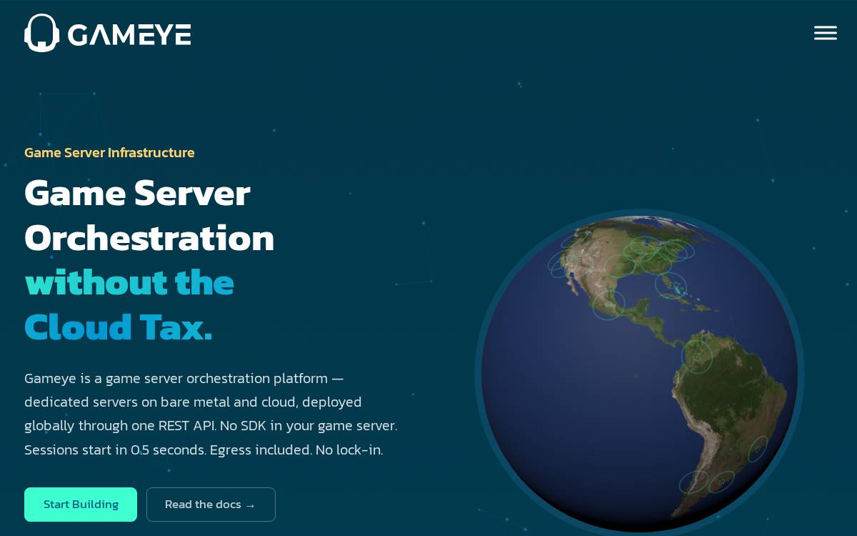 Gameye website preview