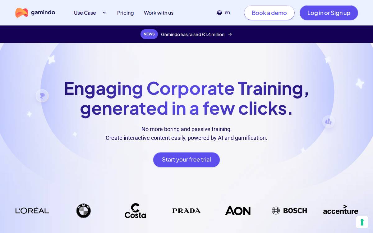 Gamindo website preview