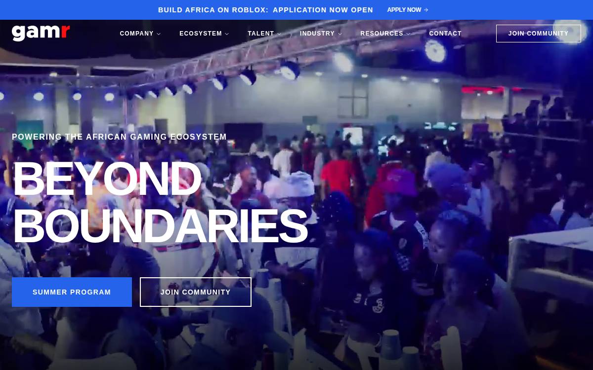 Gamr website preview