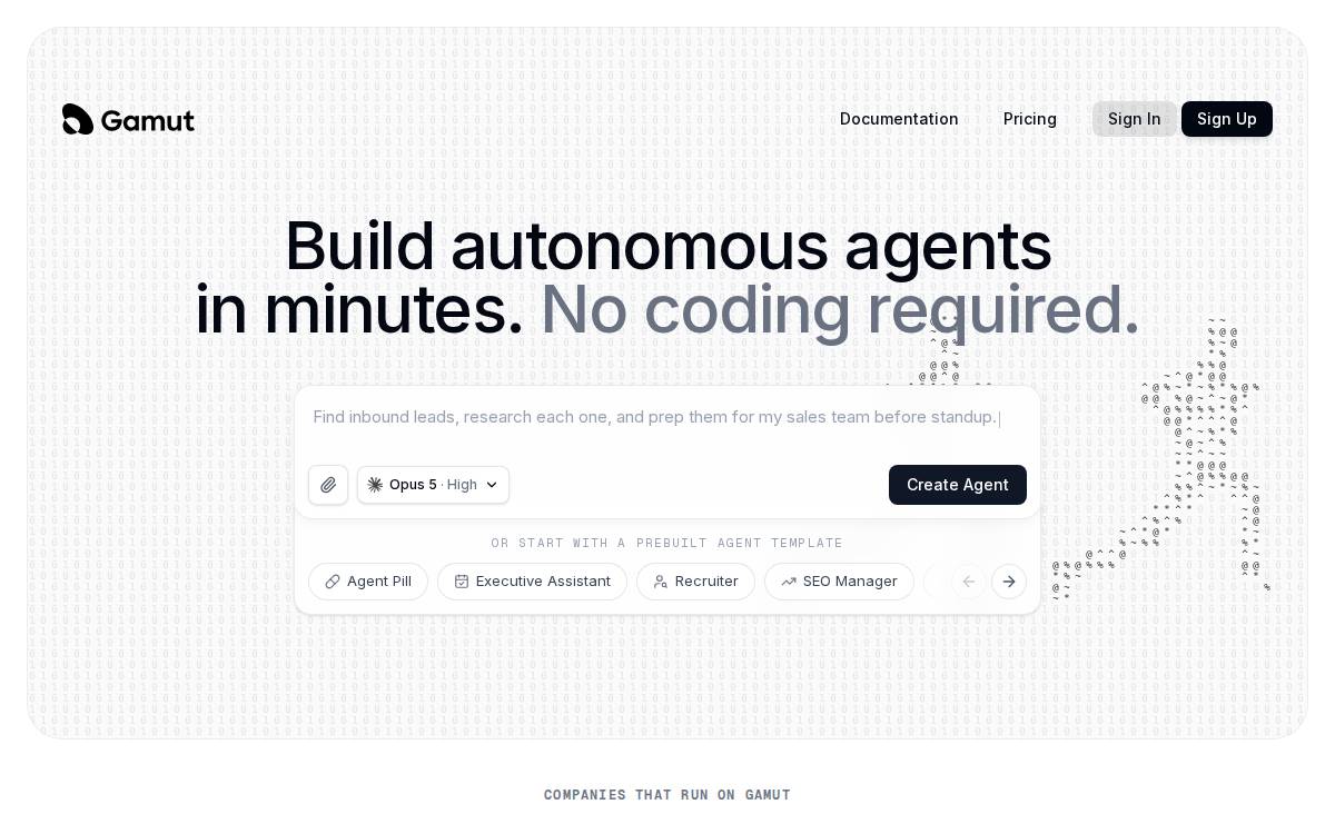 Gamut website preview
