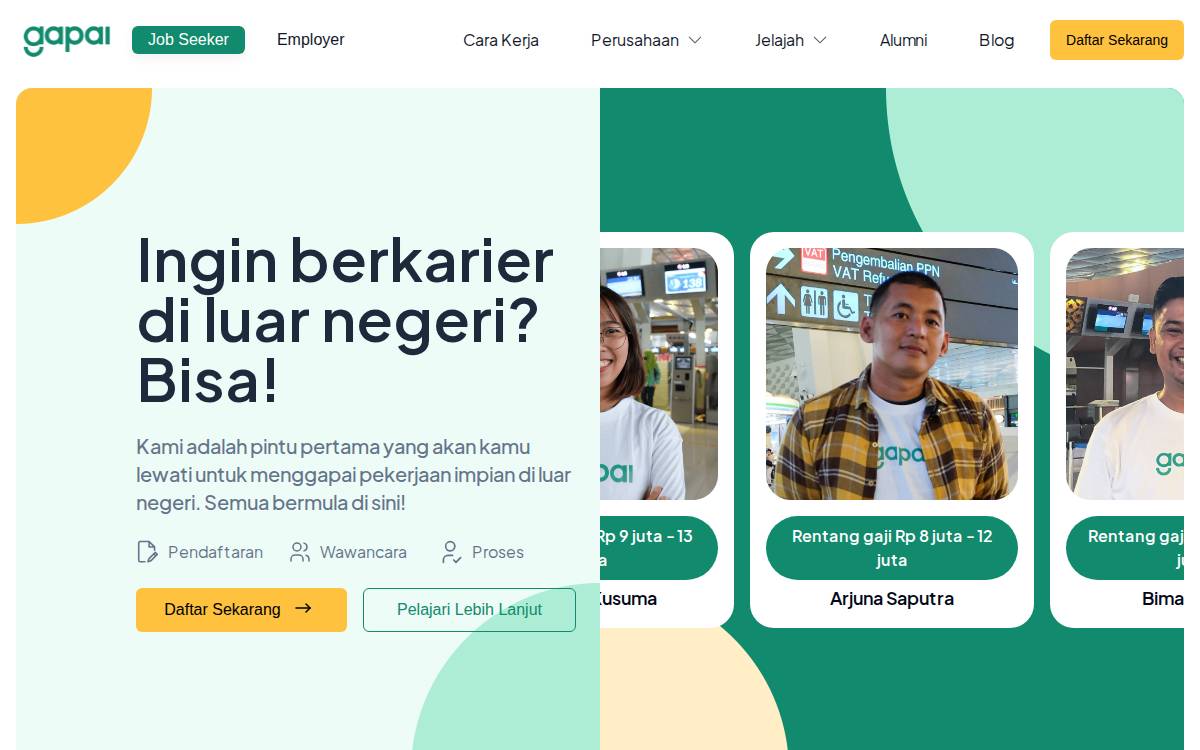 Gapai website preview