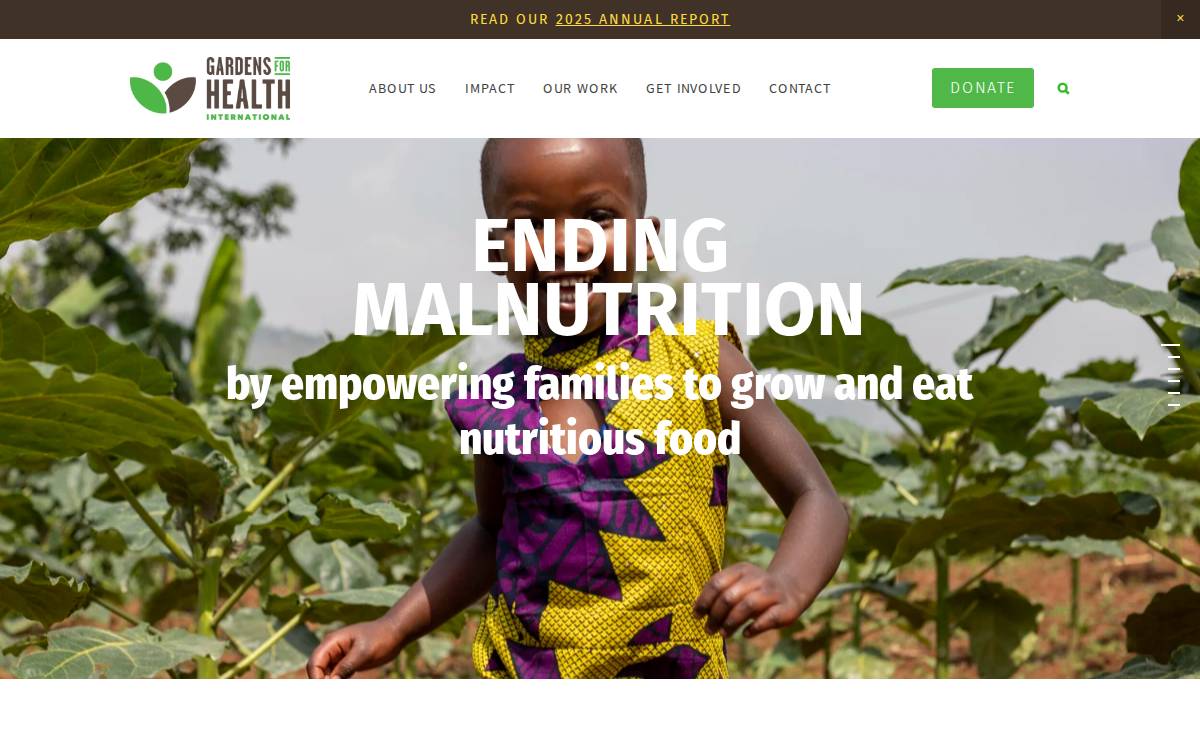 Gardens for Health International website preview