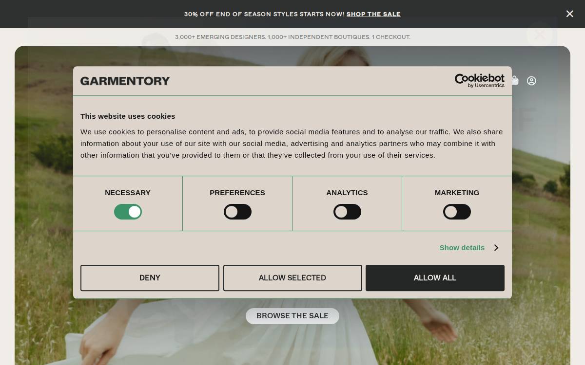 Garmentory website preview