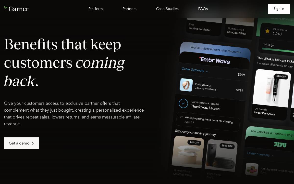 Garner website preview